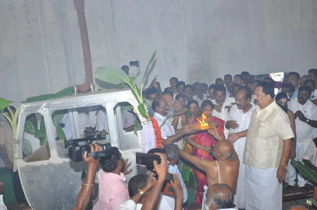 கம்பிவட ஊர்தி சோதனை ஒட்டம் துவக்க விழா கம்பிவட ஊர்தி சோதனை ஒட்டம் துவக்க விழா