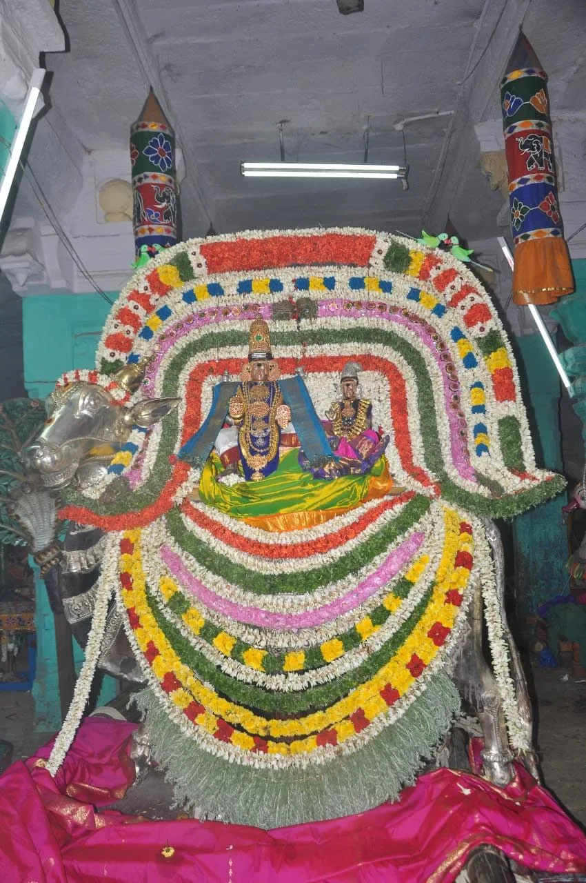 தெப்பம் 5ம் நாள் திருவிழா வெள்ள ரிஷப வாகனத்தில் அம்பாள் மற்றும் சுவாமி புறப்பாடு