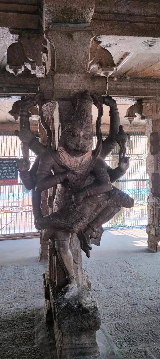 தசாவதார சிற்பங்கள் - நரசிம்ம அவதாரம் இத்திருக்கோயில் திருக்கல்யாண மண்டபத்தில் தசாவதாரக்காட்சிகள் சிற்பங்களாக  அமையப்பட்டுள்ளன.