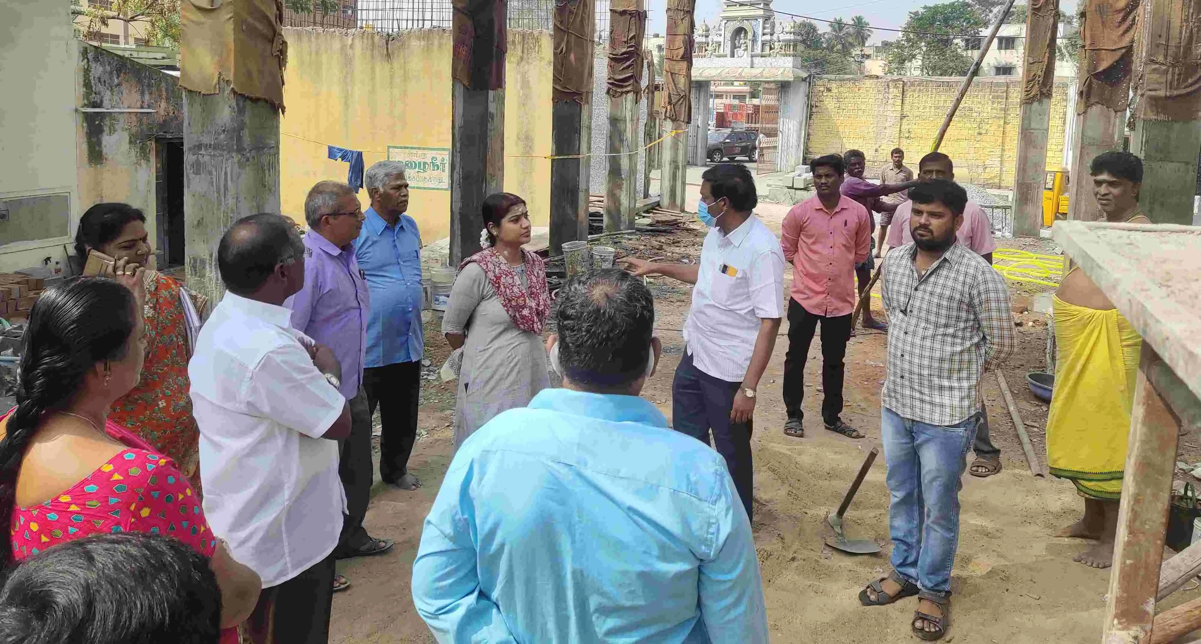 தேச. மங்கையர்க்கரசி வருகை திருக்கோவிலின் திருப்பணி ஆய்வு செய்தபோது