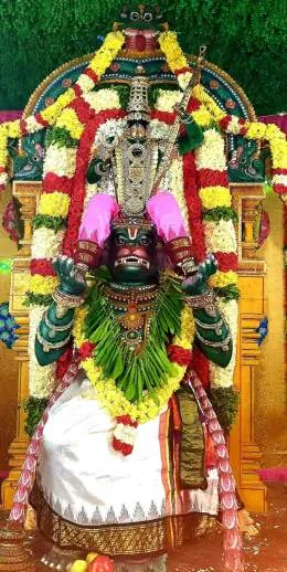 பிரமோற்சவம் பிரம்மோற்சவம் 3-ம் நாள் இரவு  திருவீதிப்புறப்பாடு  சிறிய திருவடி ஹனுமந்த  வாகனம்