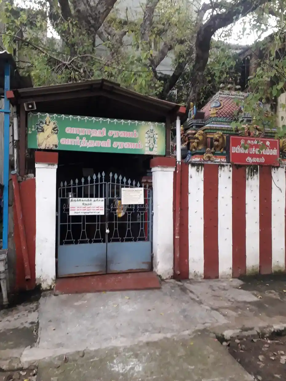 Arulmigu Agilandakodi Prammanda Nayagi Mannaswamy Pachaiamman Temple, Mylapore, Chennai - 600004 அருள்மிகு அகிலாண்டகோடி பிரமாண்ட நாயகி மன்னார்சாமி பச்சையம்மன் திருக்கோயில், மயிலாப்பூர், சென்னை - 600004, Chennai - Ancient Temple Architecture and History Image 2