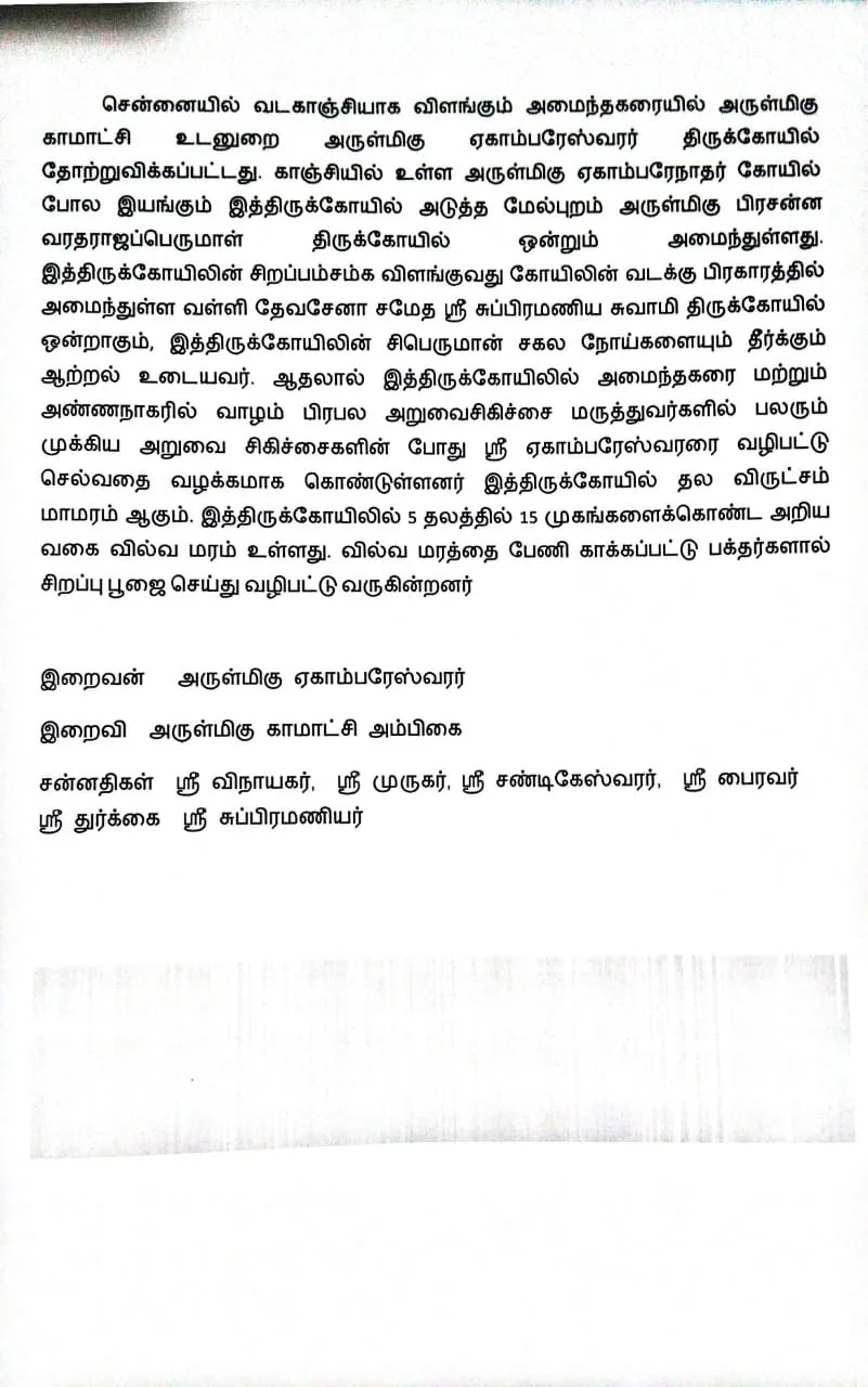 Arulmigu Ekambareswar Temple, Aminjikarai, Chennai - 600029 அருள்மிகு ஏகாம்பரேஸ்வரர் திருக்கோயில், அமைந்தகரை, சென்னை - 600029, Chennai - Ancient Temple Architecture and History Image 7